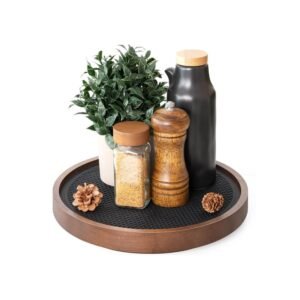 EOSAHR Wood Lazy Susan Organizer Turntable